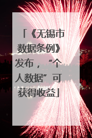 《无锡市数据条例》发布，“个人数据”可获得收益