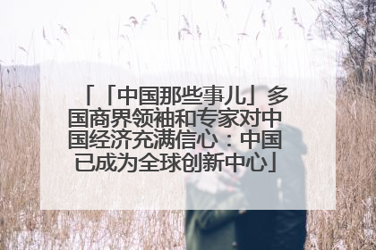 「中国那些事儿」多国商界领袖和专家对中国经济充满信心：中国已成为全球创新中心