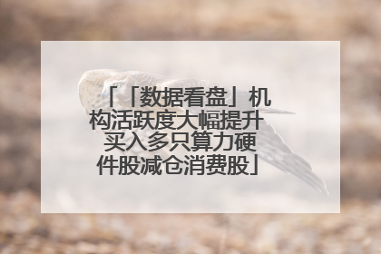 「数据看盘」机构活跃度大幅提升 买入多只算力硬件股减仓消费股
