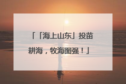 「海上山东」投苗耕海，牧海图强！