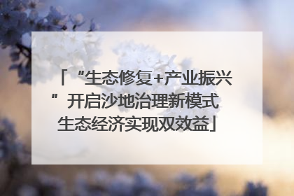 “生态修复+产业振兴”开启沙地治理新模式 生态经济实现双效益
