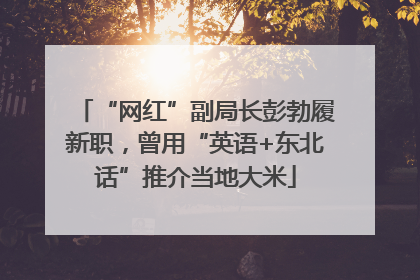 “网红”副局长彭勃履新职，曾用“英语+东北话”推介当地大米