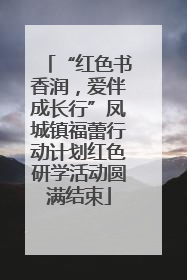 “红色书香润，爱伴成长行”凤城镇福蕾行动计划红色研学活动圆满结束