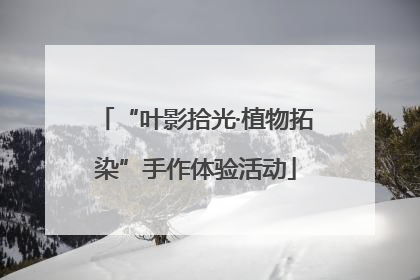 “叶影拾光·植物拓染”手作体验活动