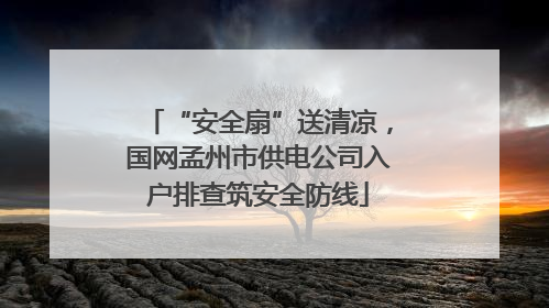 “安全扇”送清凉，国网孟州市供电公司入户排查筑安全防线
