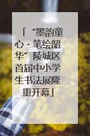 “墨韵童心・笔绘韶华”陵城区首届中小学生书法展隆重开幕
