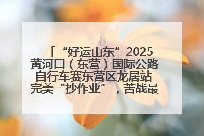 “好运山东”2025黄河口（东营）国际公路自行车赛东营区龙居站 完美“抄作业”，苦战最后时刻黄衫易主