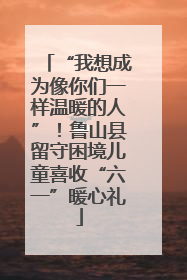 “我想成为像你们一样温暖的人”！鲁山县留守困境儿童喜收“六一”暖心礼