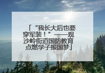 “我长大后也要穿军装！”——观沙岭街道国防教育点燃学子报国梦