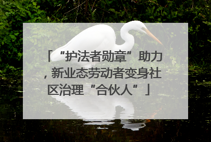 “护法者勋章”助力，新业态劳动者变身社区治理“合伙人”