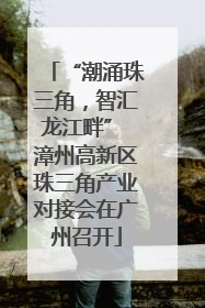 “潮涌珠三角，智汇龙江畔” 漳州高新区珠三角产业对接会在广州召开