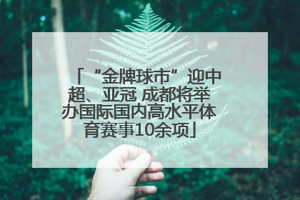 “金牌球市”迎中超、亚冠 成都将举办国际国内高水平体育赛事10余项