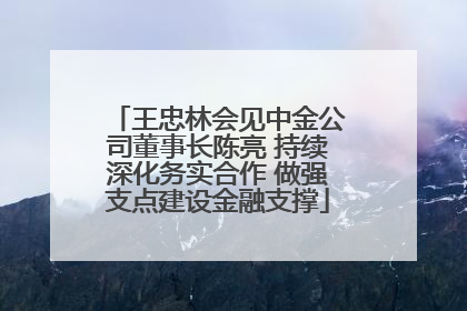 王忠林会见中金公司董事长陈亮 持续深化务实合作 做强支点建设金融支撑