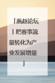燕赵论坛丨把赛事流量转化为产业发展增量