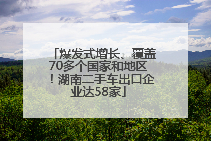 爆发式增长、覆盖70多个国家和地区！湖南二手车出口企业达58家