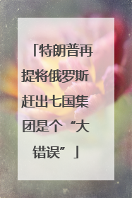 特朗普再提将俄罗斯赶出七国集团是个“大错误”