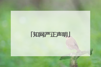 知网严正声明