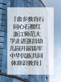 畲乡教育行 同心石榴红 浙江师范大学走进遂昌幼儿园开展铸牢中华民族共同体意识教育