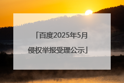 百度2025年5月侵权举报受理公示