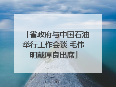 省政府与中国石油举行工作会谈 毛伟明戴厚良出席