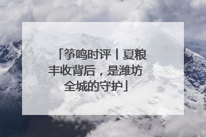 筝鸣时评丨夏粮丰收背后，是潍坊全城的守护