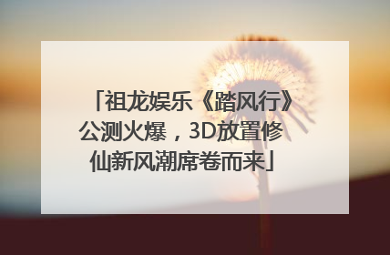 祖龙娱乐《踏风行》公测火爆，3D放置修仙新风潮席卷而来
