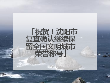 祝贺！沈阳市复查确认继续保留全国文明城市荣誉称号