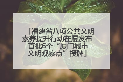 福建省八项公共文明素养提升行动在厦发布 首批6个“厦门城市文明观察点”授牌