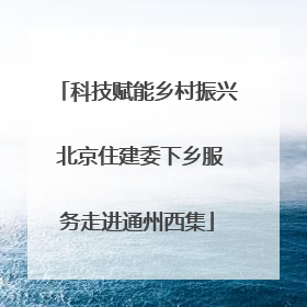 科技赋能乡村振兴 北京住建委下乡服务走进通州西集
