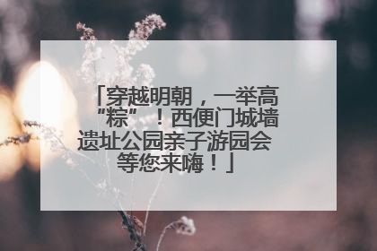 穿越明朝，一举高“粽”！西便门城墙遗址公园亲子游园会等您来嗨！