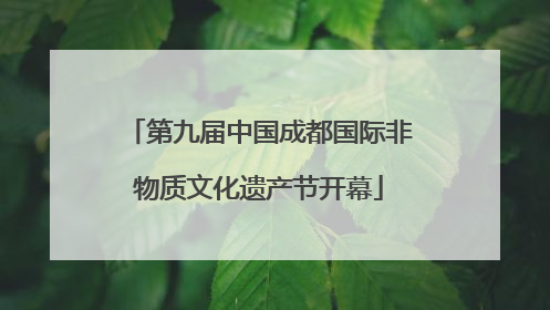 第九届中国成都国际非物质文化遗产节开幕