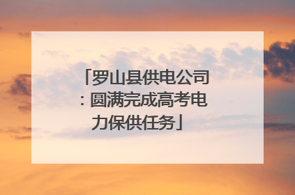 罗山县供电公司：圆满完成高考电力保供任务
