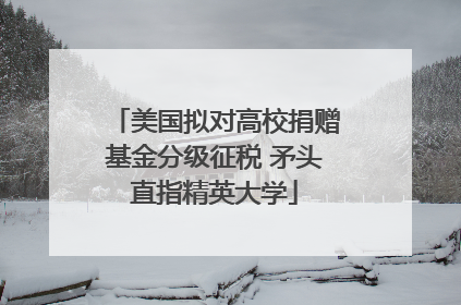 美国拟对高校捐赠基金分级征税 矛头直指精英大学
