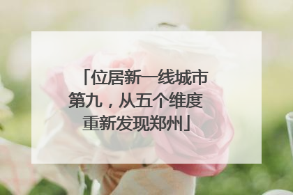位居新一线城市第九，从五个维度重新发现郑州