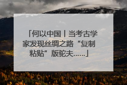何以中国丨当考古学家发现丝绸之路“复制粘贴”版驼夫……