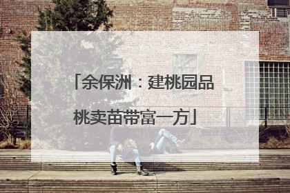 余保洲：建桃园品桃卖苗带富一方
