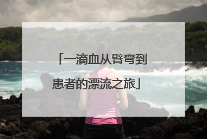 一滴血从臂弯到患者的漂流之旅