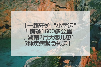 一路守护“小幸运”！跨越1600多公里，湖南2月大婴儿患15种疾病紧急转运
