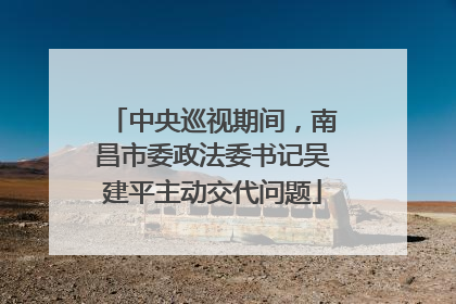 中央巡视期间，南昌市委政法委书记吴建平主动交代问题