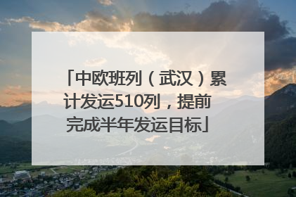 中欧班列（武汉）累计发运510列，提前完成半年发运目标