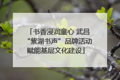 书香浸润童心 武昌“紫湖书声”品牌活动赋能基层文化建设