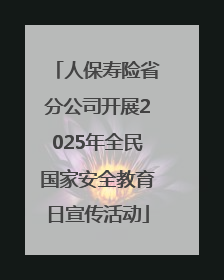 人保寿险省分公司开展2025年全民国家安全教育日宣传活动