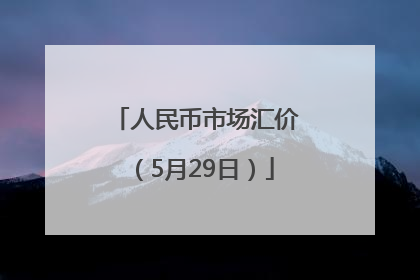 人民币市场汇价（5月29日）