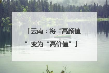云南：将“高颜值”变为“高价值”