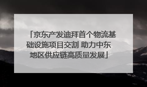 京东产发迪拜首个物流基础设施项目交割 助力中东地区供应链高质量发展