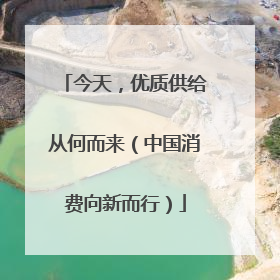今天，优质供给从何而来（中国消费向新而行）