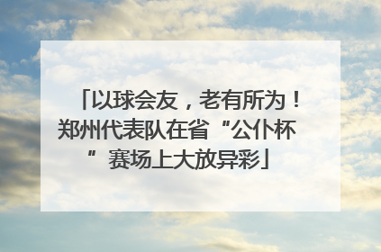 以球会友，老有所为！郑州代表队在省“公仆杯”赛场上大放异彩