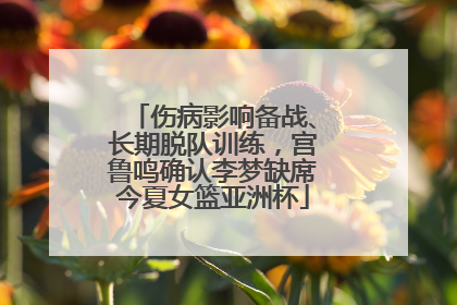 伤病影响备战、长期脱队训练，宫鲁鸣确认李梦缺席今夏女篮亚洲杯