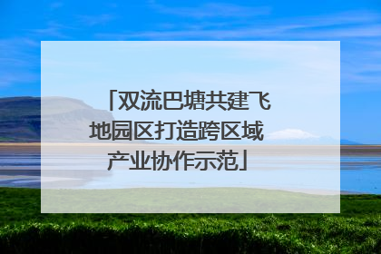 双流巴塘共建飞地园区打造跨区域产业协作示范