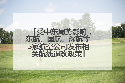 受中东局势影响，东航、国航、深航等5家航空公司发布相关航线退改政策